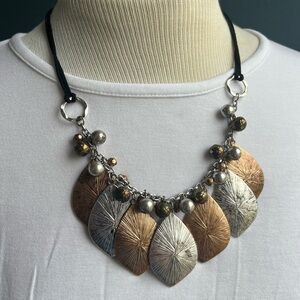 Silver and Gold Metal Necklace
